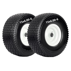 Pneu et roue de tondeuse à gazon plat <span class=keywords><strong>15x6.00</strong></span>-<span class=keywords><strong>6</strong></span> - Product Image 1