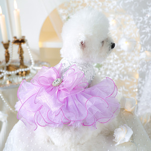 Jupe tutu pour chien, robe bouffante de princesse, couleur unie, polyester, design mignon, à porter en toutes saisons - Product Image 2