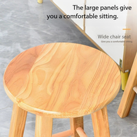 Tabouret de bar en tissu avec structure en bois massif, design moderne, usage commercial pour hôtel, salle à manger, bar à domicile, salon, chaise haute