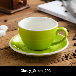 Tasse à café en céramique de 200ml à bord blanc émaillé de couleur de vente en gros - Product Image 3