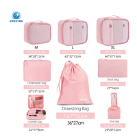 Cubes de rangement de voyage souples à grande capacité avec fermeture éclair, 8 pièces, personnalisables avec logo, pour l'organisation des bagages