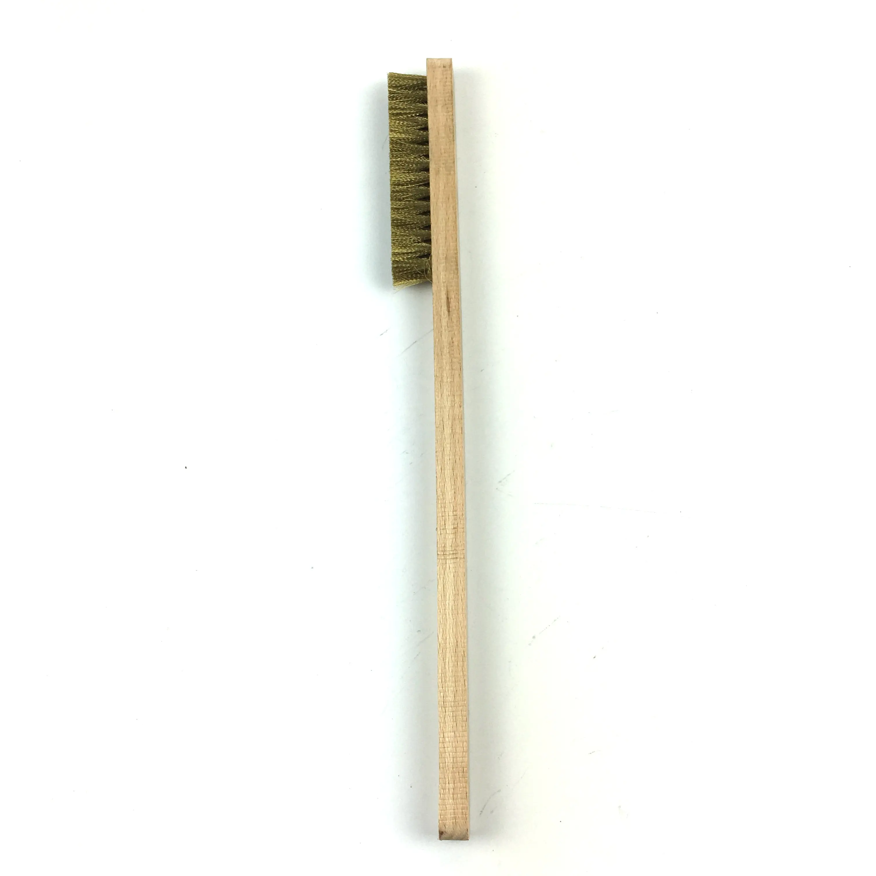 long beech wooden handle copper wire scaling brush Polishing and rust removal brass brush