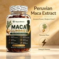 Gummies de Maca Jaune Brute avec Ginseng, Rhodiola, L-arginine, Magnésium, Vitamine D, Cacao, Panax – Faible MOQ, Formule Personnalisée