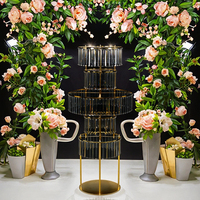 Décoration de Table d'Accessoire de Mariage Support à Fleurs Haut en Métal Doré Centre de Table de Mariage pour Fournitures d'Événements et de Fêtes