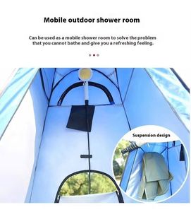 Tente de Douche Portable Légère Quatre Saisons Camouflage Été Extérieur Ouverture Automatique Rapide Imperméable Polyester pour Camping - Product Image 4