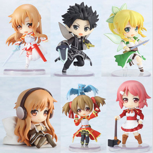 ของเล่นพีวีซีเรซินปรับแต่งได้ตามต้องการของเล่นแอ็กชันและของเล่น6ชิ้น/เซ็ต Q การตกแต่งเค้กหุ่นดาบอะนิเมะศิลปะออนไลน์ - Product Image 6