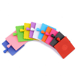 Base carrée incrustée de 25 mm, en alliage de pierre précieuse blanche colorée, pendentif pour collier de bijoux à faire soi-même - Product Image 2