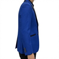 Veste de smoking bleu roi pour homme, style italien, simple boutonnage, revers cranté, finition noire, confortable, pour mariage et soirée