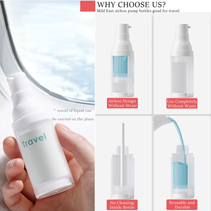 Custom 100ml 150ml <b>200ml</b> PP Airless Pump <b>Bottle</b> 49mm Diameter Snap on Plastic Lotion <b>Bottle</b> - Product Image 5