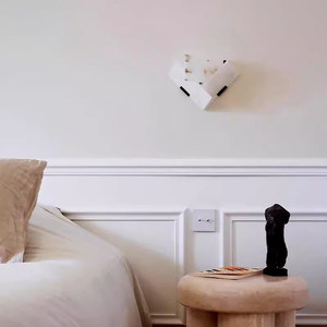 Lampe murale de chevet LED <span class=keywords><strong>PIERRE</strong></span> CHAREAU en fer avec abat-jour en marbre naturel pour chambre à coucher, éclairage géométrique créatif pour couloirs et escaliers - Product Image 2