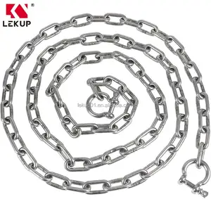 Marine Grade Anchor Link Chain Welded Link Chain With Shackles 5/16" 316 Stainless Steel Link Chain For Boats