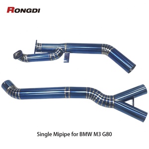 Tubo de Escape de Aleación de Titanio de 3.5 Pulgadas para BMW M3 M4 G80 G82 S58 3.0T 2019-2024, Color Azul Quemado - Product Image 3