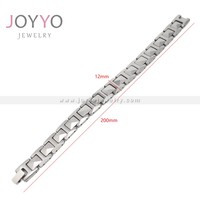 Bracelet à énergie quantique magnétique avec logo personnalisé Bracelet pour homme en acier inoxydable, or et argent