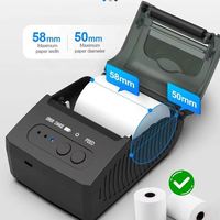 ZJ5811 Mini Impresora Térmica Portátil de Recibos de 2 Pulgadas, Impresora de Recibos Bluetooth de 58 mm, Disponible para Pequeñas Empresas