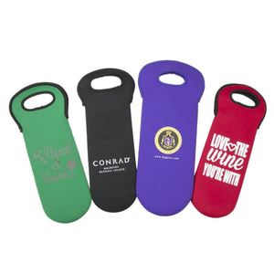 Cheap Custom Logo Printed 750Ml Single Tote Wine Carrier Sleeve Cooler Bag Insulated Thermal Neoprene Wine Bottle Bag - Product Image 4