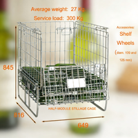 Conteneur en treillis métallique galvanisé de service moyen TER, pliable, empilable, personnalisable, cage de stockage de sécurité soudée