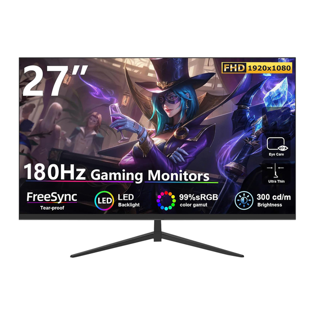 27 Inch Ultra-Thin IPS LCD Gaming Monitor 180Hz 1ms FHD 1080P 2K 4K Anti-Blue Light DP PC Display for Desktop Game Office Use