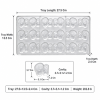 Moule à chocolat personnalisé en polycarbonate PC, 18 cavités, motif chien/chiot de dessin animé, qualité alimentaire, transparent cristallin, démoulage facile, moule à bonbons DIY, OEM