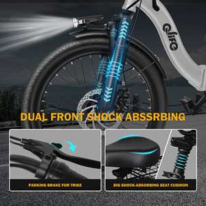 Qlife Triker Folding Pet Basket <strong>Three</strong> <strong>Wheeled</strong> Senior Electric Pedal Assist Trike Cargo <strong>Bike</strong> for <strong>Adult</strong> - Product Image 3