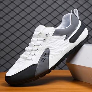 Chaussures en toile de style nouveau avec talon bas et semelle souple, chaussures décontractées pour hommes avec surface en cuir, confortables et polyvalentes. - Product Image 3