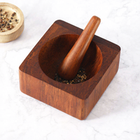 Woodsun kayu Acacia kayu alu dan mortir untuk bumbu