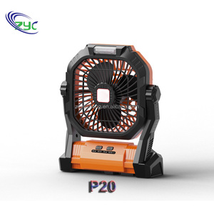 Zyc P20 xách tay ngoài trời cắm trại fan hâm mộ với ánh sáng LED 5200mAh & 10000mAh USB có thể sạc lại điều khiển kỹ thuật số cho xe ô tô và máy tính để bàn - Product Image 5