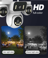 Caméra de surveillance extérieure PTZ sans fil 8MP à quatre objectifs avec suivi automatique, CMOS, étanche IP66, Wi-Fi intégré, audio bidirectionnel et cloud