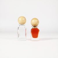 Flacon de parfum en verre de luxe carré 30ml 50ml avec étiquette, vaporisateur à fine brume, bouchon en bois pour emballage, bouchon personnalisé disponible