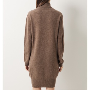Factory Price Turtleneck Knit Dress Long Sleeve Loose Fit Winter Knitwear <strong>Women</strong> Wool Sweater Dress - Product Image 2
