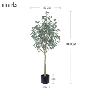 Vente en gros Arbre décoratif vert artificiel Arbre d'eucalyptus 180cm de haut Banyan Plante pour extérieur intérieur - Product Image 2