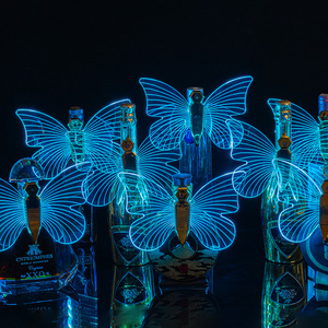 สวย LED แชมเปญชุดตกแต่ง <span class=keywords><strong>Angel</strong></span> เจ็ดสีปีกผีเสื้อไฟบาร์บรรยากาศระเบิด Glow Sticks - Product Image 3