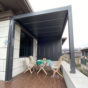 Pergola bioclimatique motorisée <span class=keywords><strong>en</strong></span> aluminium ANCSEM Luxury Garden Gazebo, toit de patio <span class=keywords><strong>en</strong></span> aluminium à lames orientables pour extérieur - Product Image 5