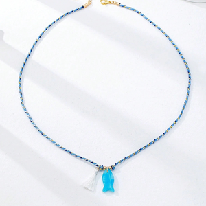 Collier tressé à la main style bohème <span class=keywords><strong>avec</strong></span> breloque océanique, réglable, idéal pour <span class=keywords><strong>les</strong></span> vacances et <span class=keywords><strong>les</strong></span> séances <span class=keywords><strong>photo</strong></span> - Product Image 4