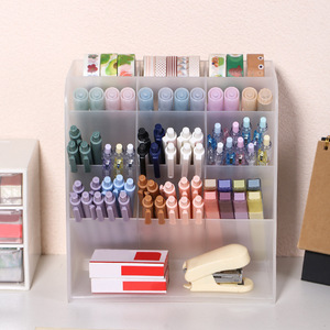 Transparent 13-Compartment Pen Holder Stationery Storage <b>Box</b> With Slanted Insert For Markers Art Pens <b>Large</b> Capacity Organizer - Product Image 1