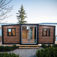 Maison conteneur modulaire étanche en acier à motif bois, 2 chambres, pour extérieur, Tiny Home Villa de luxe Ray-Zen