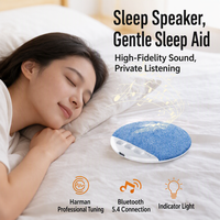 Haut-parleur Bluetooth sous oreiller avec bruit blanc intégré, mini-haut-parleur sans fil recouvert d'un tissu fin avec minuterie d'arrêt automatique