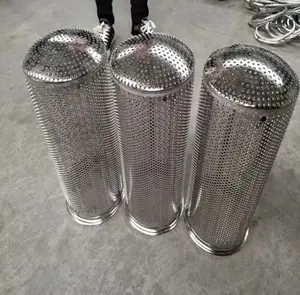 4 Mm Hole Size Perforated Metal And Wire Mesh Basket Strainers / Perforated Filter Basket