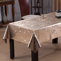 Nappe en PVC métallique à bordure argentée et motif floral RNPT, avec support tissé, imperméable et facile à nettoyer, pour table de restaurant