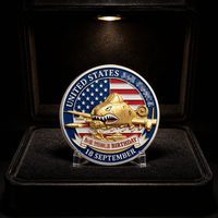 Badge commémoratif en métal sculpté 3D, motif Bouche de requin, Avion, Char, A10 Warthog, Motto, Argent Bleu