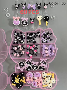 Suministro a granel, 50/60 Uds., vendaje de Halloween, gatito, cabeza de Calavera, oso, esqueleto, lazo, decoración, funda de teléfono basura, dijes, accesorios de horquilla - Product Image 5