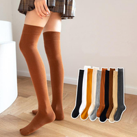 Couleur unie respirant genou haute élastique sport filles chaussettes femmes bas en vente