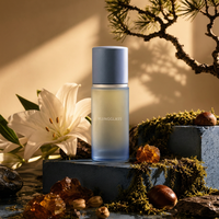 Flacon de lotion en verre mat bleu dégradé rechargeable de 30 ml, flacon cosmétique vide, étiquette personnalisée, emballage pour huile essentielle et soins de la peau