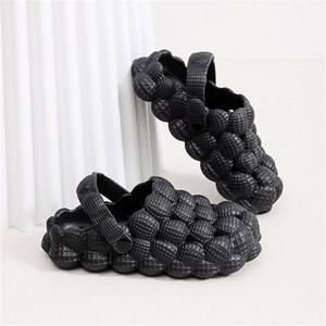 Sandalias de EVA Gruesas para Exteriores, Punta Abierta, Correa con Hebilla, Antideslizantes, para Todas las Estaciones, Zapatos de Mujer, Color Beige Sólido - Product Image 3