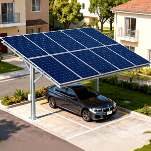 Cadre d'abri solaire en aluminium solide pour voiture, montage sur auvent, port de garage, système de montage Pv avec station de charge - Product Image 1