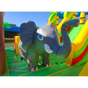 Casa Inflable de PVC de Grado Comercial con Tobogán y Palmera para Niños, Ideal para Parques de Aventuras - Product Image 5