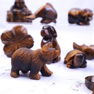 Toptan 2-5 cm hayvan oyma el sanatları oyma el Mini kaplan gözü taş hayvan süs ev dekorasyon için - Product Image 4