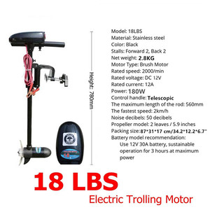 Moteur solaire marin 18 LBS 12 V 2 KM/H pour kayak, canoë, bateau - Product Image 2
