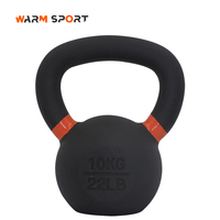 Kettlebell en Fonte Revêtue de Poudre de Haute Qualité, Personnalisable avec Logo, pour Musculation, Haltérophilie, 4-32 KG, avec Anneaux Colorés