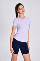 T-shirt de course à séchage rapide pour femme, anti-transpiration, 88 % polyester, 12 % élasthanne, hauts de sport pour la gym, coupe ajustée, vêtements de yoga et de fitness
