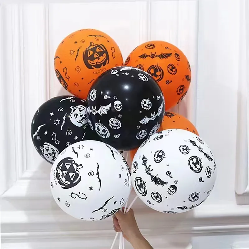 Halloween Luftballons Latex fünfseitige Druck ballons mit Hexen Schädel Kürbisse für Party Dekoration gedruckt